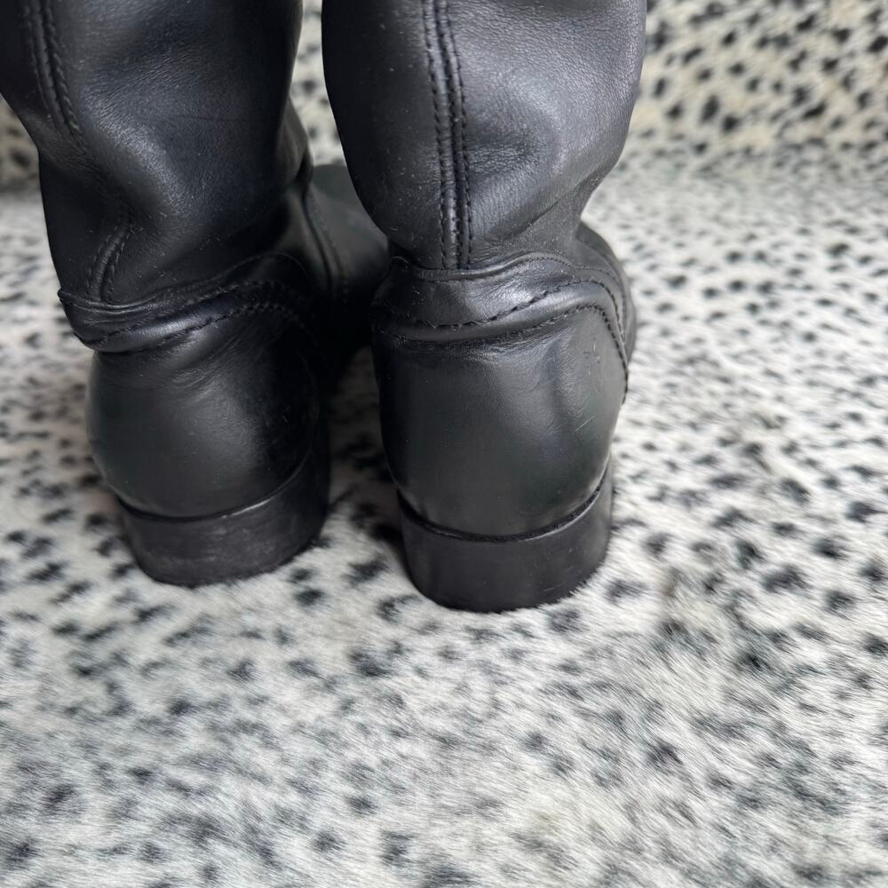 Frye Boots Melissa Trapunto Black Riding Equestrian Leather Pull On Size 7.5 B - Picture 6 of 13